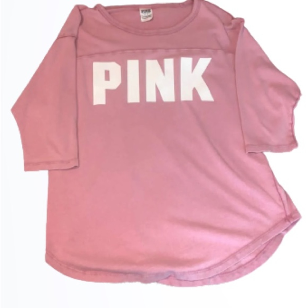 Victoria’s Secret PINK 3/4 Sleeve Acid Wash Shirt
